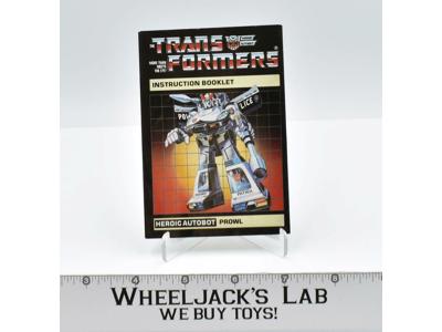 Prowl Action Figure Vintage Instruction Manual 1985 Hasbro G1 Transformers