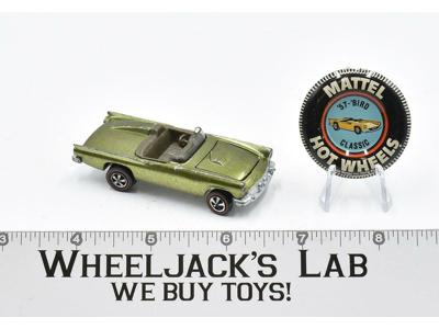 Classic 57 T-Bird Olive With Button 1968 Redline Hot Wheels Mattel Vintage RL