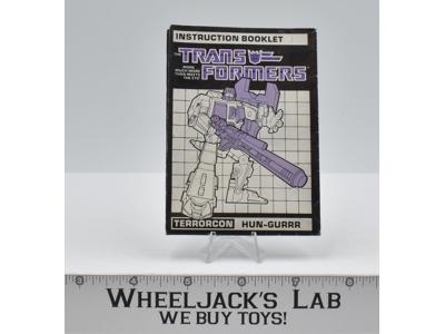 Hun-Gurrr Action Figure Instruction Booklet Manual 1987 Vintage G1 Transformers