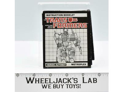 Metroplex Instruction Manual Booklet 1985 Hasbro G1 Transformers