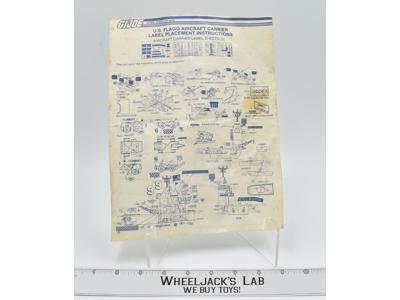 USS Flagg Aircraft Carrier Label Placement Instruction Sheet 1985 GI Joe Vintage