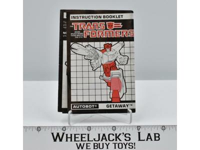 Getaway Action Figure Instructions Manual Booklet Sheet 1987 G1 Transformers