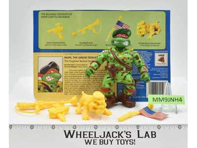 Green Teen Beret Raphael 100% Complete TMNT 1991 Playmates Action Figure