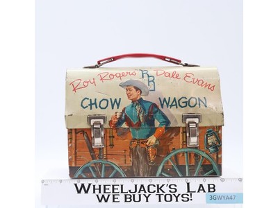 Roy Rogers Dale Evans Dome Metal Lunch Box Show Wagon 1955 Vintage NO THERMOS