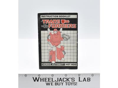 Hot Rod Action Figure Instruction Manual 1986 G1 Transformers