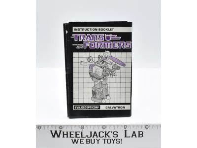 Galvatron Action Figure Vintage Instruction Booklet Manual 1986 G1 Transformers