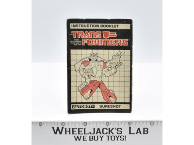 Sureshot Action Figure Instruction Manual Booklet 1987 Hasbro G1 Transformers