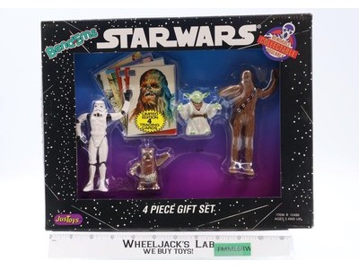 4 Piece Gift Set Star Wars Bend-Ems 1993 Just Toys Yoda Wicket Chewie NEW SEALED
