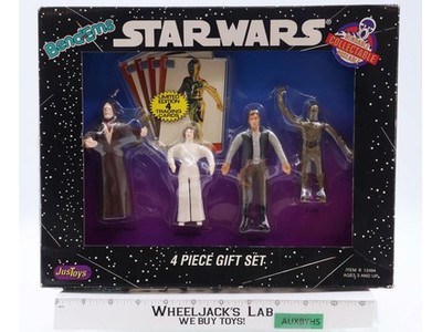 4 Piece Gift Set Star Wars Bend-Ems 1993 Just Toys Han Leia Ben C-3PO NEW SEALED