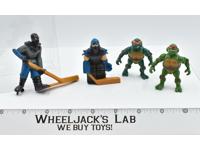 Lot of 4 Teenage Mutant Ninja Turtles Figures 1990 Remco Subterranean Hockey