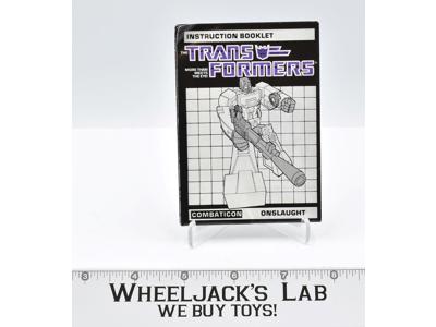 Onslaught Action Figure Vintage Instruction Manual Booklet 1986 G1 Transformers