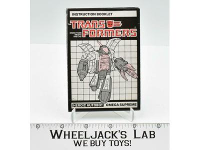 Omega Supreme Action Figure Instruction Manual 1985 Hasbro G1 Transformers