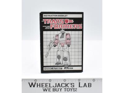 Blaster Figure Instruction Manual Booklet 1985 G1 Transformers