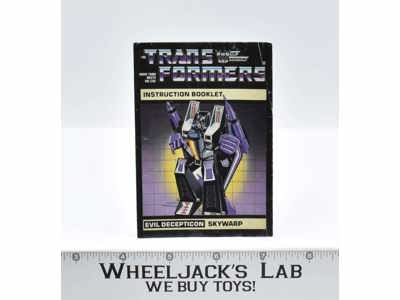 Skywarp Action Figure Instruction Manual Booklet 1985 G1 Transformers