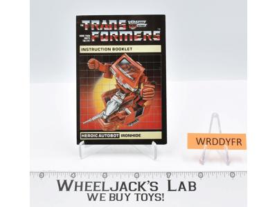 Ironhide Action Figure Instruction Manual Booklet 1984 G1 Transformers