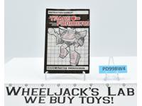 Smokescreen Action Figure Instruction Manual 1985 Vintage Hasbro G1 Transformers