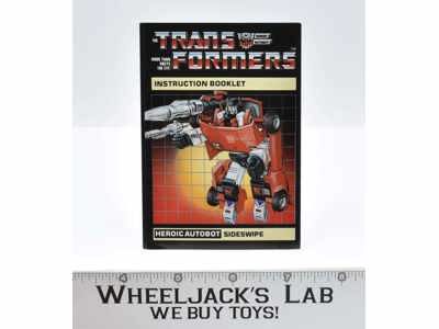 Sideswipe Action Figure Instructions Manual Booklet Sheet 1984 G1 Transformers