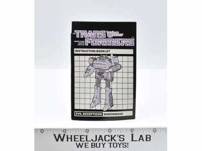 Shockwave Action Figure Instruction Manual Booklet 1985 Hasbro G1 Transformers