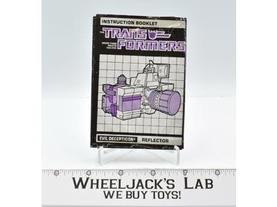 Reflector Action Figure Instruction Manual Booklet 1985 Hasbro G1 Transformers