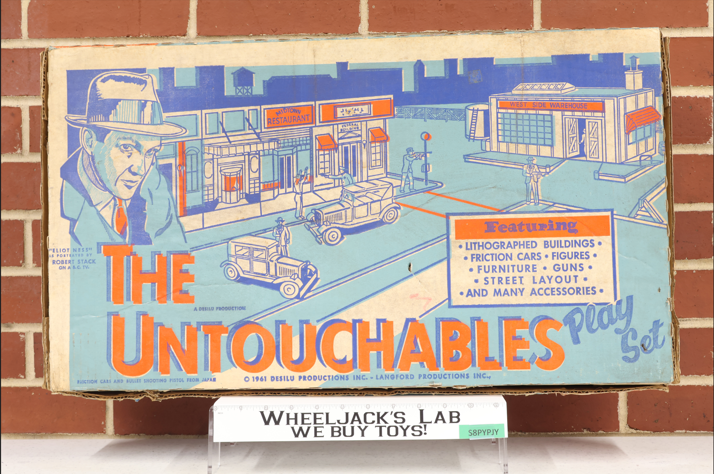 #4676 The Untouchables Tin Litho 1961 Marx Vintage Playset