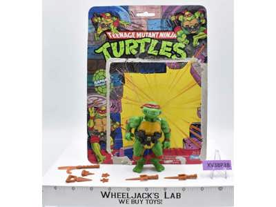 Raphael SOFT HEAD W/Cardback 100% Complete TMNT 1988 Playmates Vintage Figure