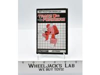 Joyride Instruction Manual Booklet 1987 Hasbro G1 Transformers Action Figure