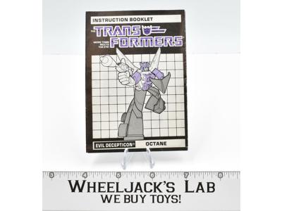 Octane Instructions Manual Booklet 1986 Hasbro G1 Transformers Vintage Figure