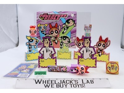 Lot of Powerpuff Girls Merch Cartoon Network Calendar Pencils Bottle Placecards