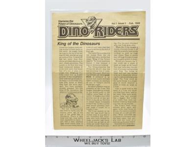 News Letter Vol.1 Issue 1 Dino Riders Fan Club Exclusive 1988 Tyco