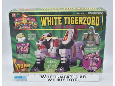 White Tigerzord W/Ranger Mighty Morphin Power Rangers 1994 Bandai Complete W/Box