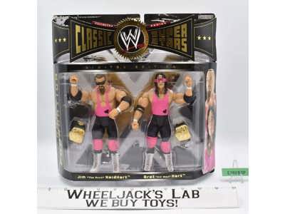 Jim NeidHart &amp; Bret Hart Foundation Classic Super Stars NEW MOSC 2004 WWF Jakks