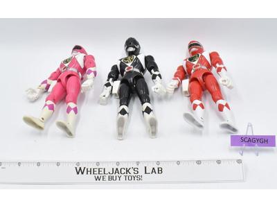Lot of 3 Power Rangers 1994 8" Bandai Action Figures