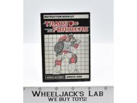 Wreck-Gar Action Figure Instructions Manual Booklet 1986 Vintage G1 Transformers