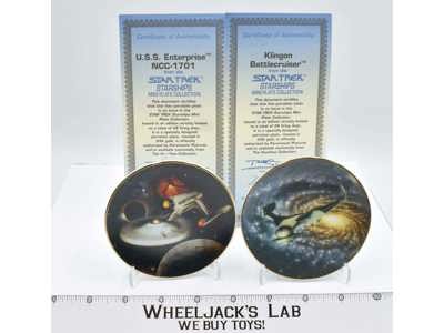 Mini Plate Collection U.S.S. Enterprise &amp; Klingon Battlecruiser Star Trek