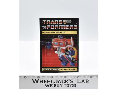 Optimus Prime Action Figure Instruction Manual Booklet 1985 G1 Transformers