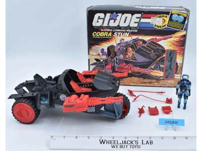 Cobra Stun &amp; Motor Viper W/ Box Complete G.I. Joe 1986 Hasbro Vintage Vehicle
