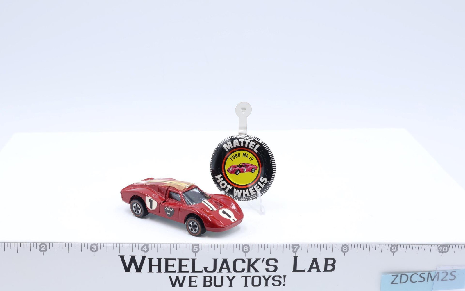 Ford Mark IV Red 1968 1969 Mattel Redline Hot Wheels Vintage RL w/ Button