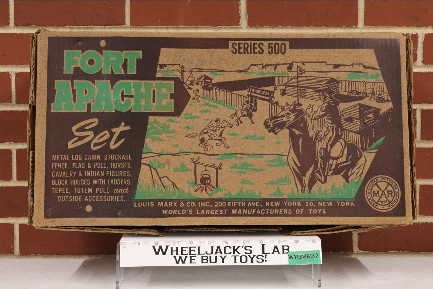 #3647 Fort Apache Series 500 Metal Log Cabin 1957 Marx Vintage Playset