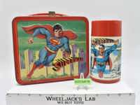 Superman DC Comics Metal Lunchbox W/Thermos 1978 Aladdin Industries