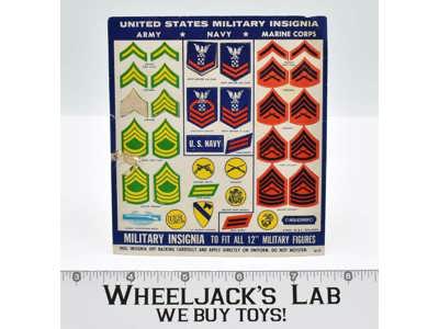 United States Military Insignia To Fits 12" Figures 1966 M.& S. Shillman Gi Joe