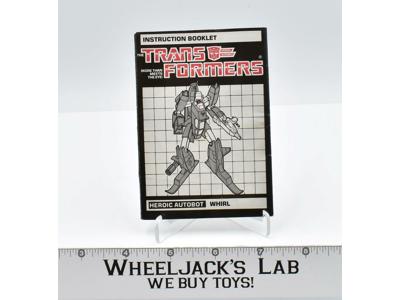 Whirl Action Figure Instructions Manual Booklet 1985 Vintage G1 Transformers
