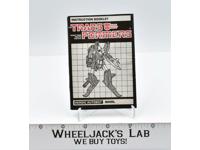 Whirl Action Figure Instructions Manual Booklet 1985 Vintage G1 Transformers
