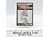 Sandstorm Action Figure Instruction Manual Booklet 1986 Hasbro G1 Transformers