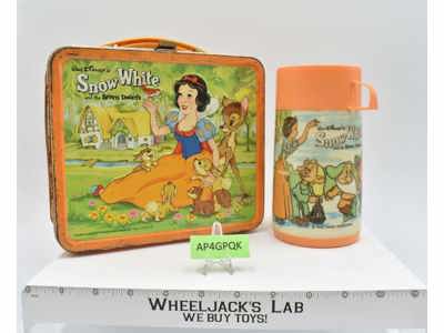 Snow White &amp; the 7 Dwarfs Metal Lunchbox W/Thermos 1975 Aladdin Industries
