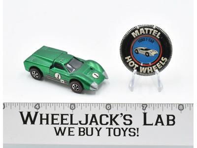 Ford J-Car Green With Button 1967 Hot Wheels Mattel Vintage Redline RL