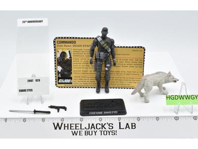 Snake Eyes W/ Timber v29 100% Complete 25th Anniversary 2008 Hasbro Figure