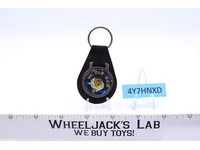 Ms. Pac Man Black Suede Leather And Metal Keychain TM MM NOS