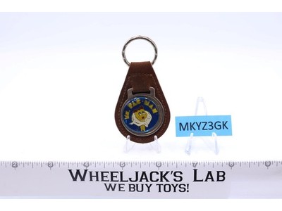 Ms. Pac Man Brown Suede Leather And Metal Keychain TM MM NOS