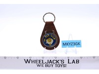 Ms. Pac Man Brown Suede Leather And Metal Keychain TM MM NOS