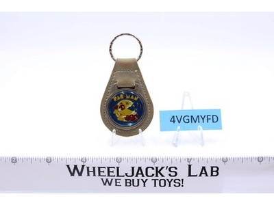 Ms. Pac Man Black Suede Leather And Metal Keychain TM MM NOS